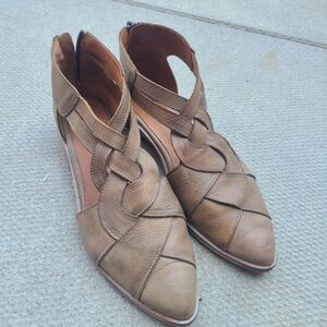 Free People Wanderlust leather braided flats